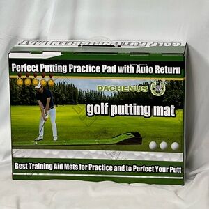 Dachenus Golf Putting Mat - Green Perfect Putting Practice Pad with Auto Return